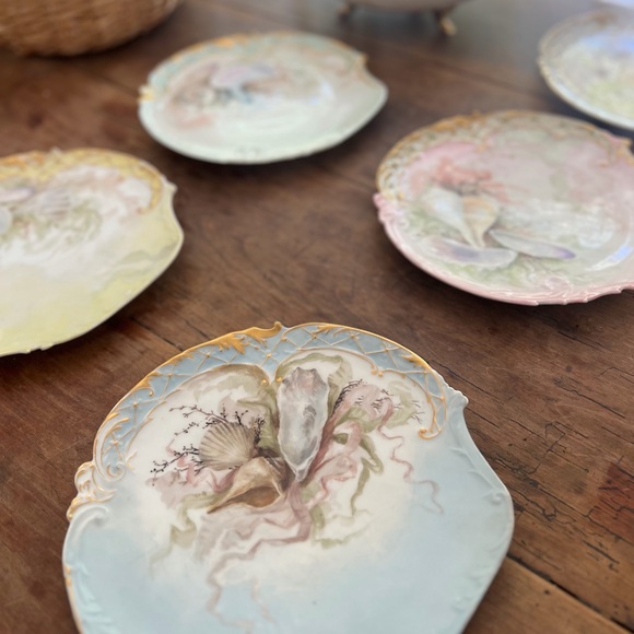 Elite Limoges France Handpainted Set Of
6 Daccert Plate Gold 8" - Signed 1902 - Picture 9 of 9